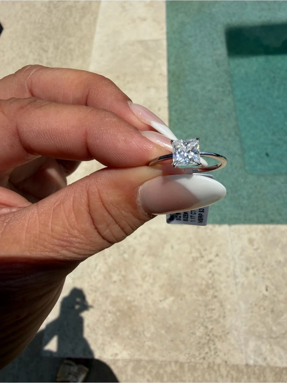 Princess-Cut Moissanite Solitaire Ring in 925 Sterling Silver
